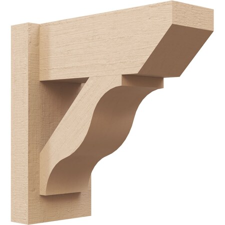 Ekena Millwork 6-in W x 14-in D x 14-in H Funston Slat Rough Cedar Woodgrain TimberThane Outlooker, Primed Tan OUTUR060X14X14FST24RCPR